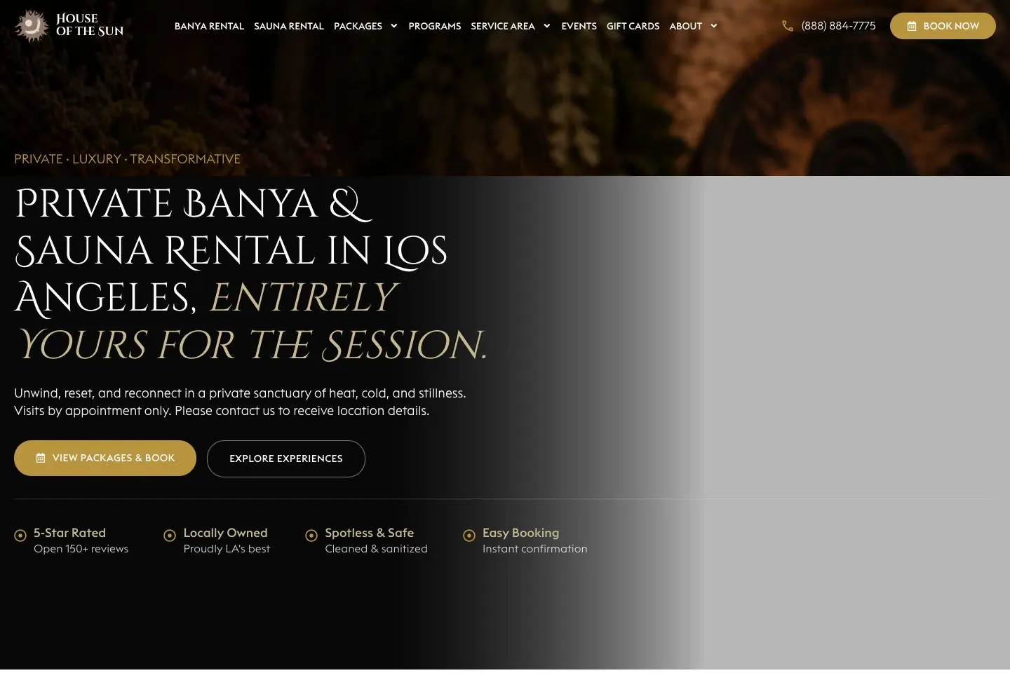 House of Sun: public website homepage