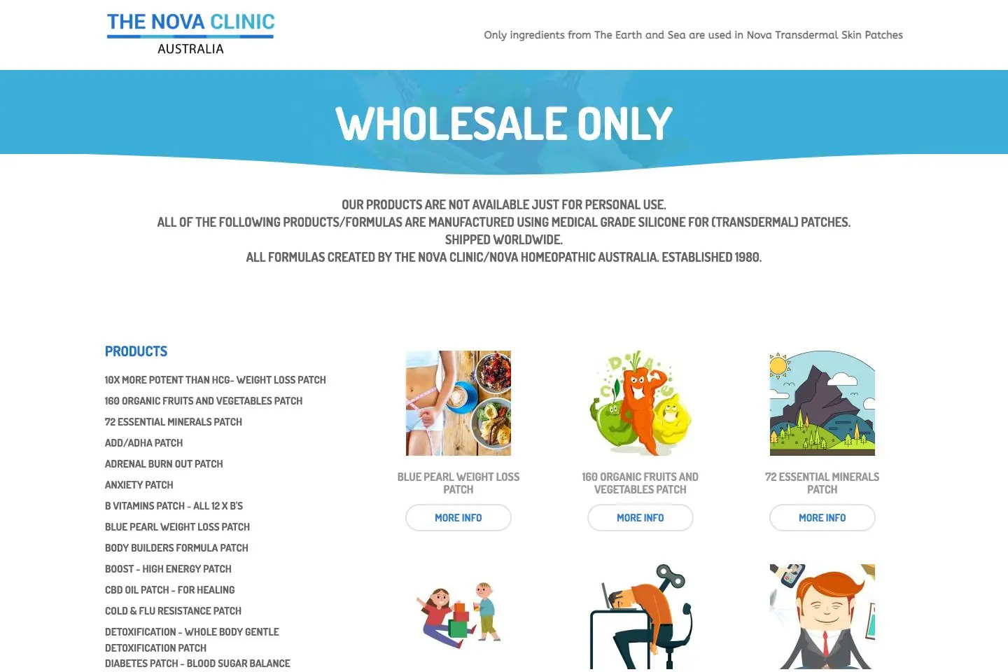 Skin Patch: public website homepage