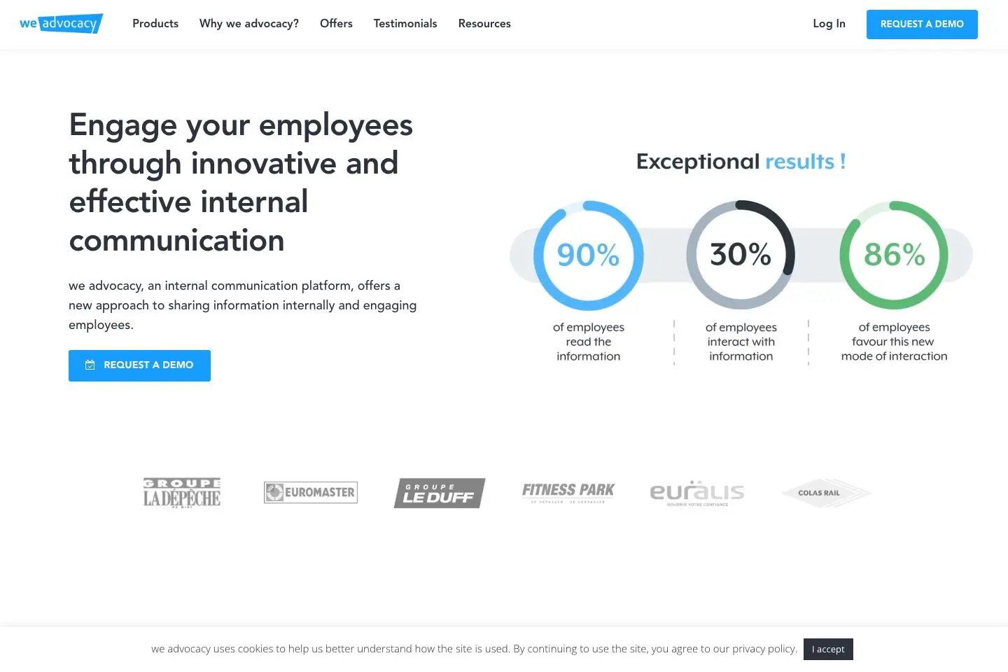 We Advocacy: public website homepage
